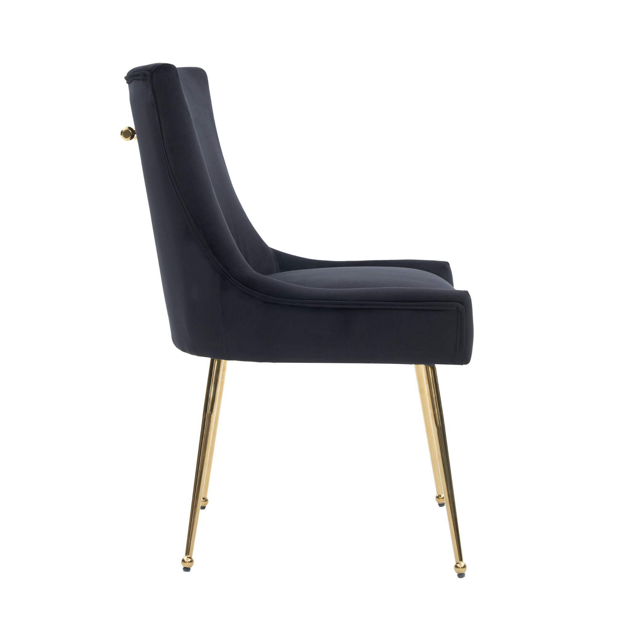 Viviana Velvet Dining Chair – Gold Legs, Ring Handle & Modern Accent