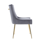 Viviana Velvet Dining Chair – Gold Legs, Ring Handle & Modern Accent