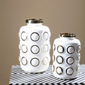 Large White and Gold Ceramic Vase | Curva