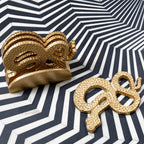 Gold Set of 4 Coasters with Holder | Serpent