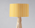 Yellow with White Geometric Stripes Lampshade, Ceiling or Table Lamp Shade