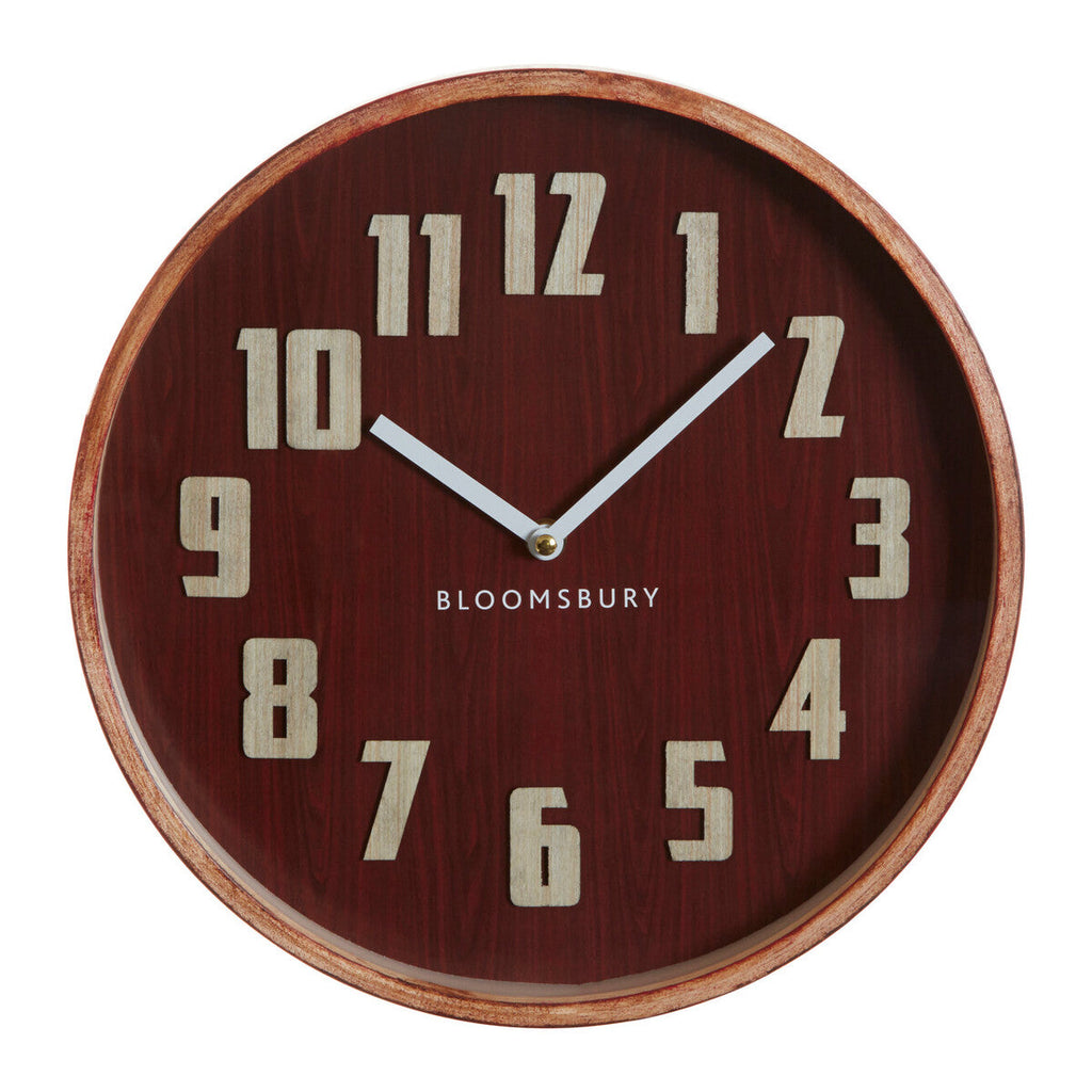 Vitus 40cm Dia Red Grain Large Wall Clock