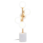 Abira Brushed Brass And White Marble Table Lamp - Nest UK