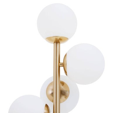 Abira Brushed Brass And White Marble Table Lamp - Nest UK