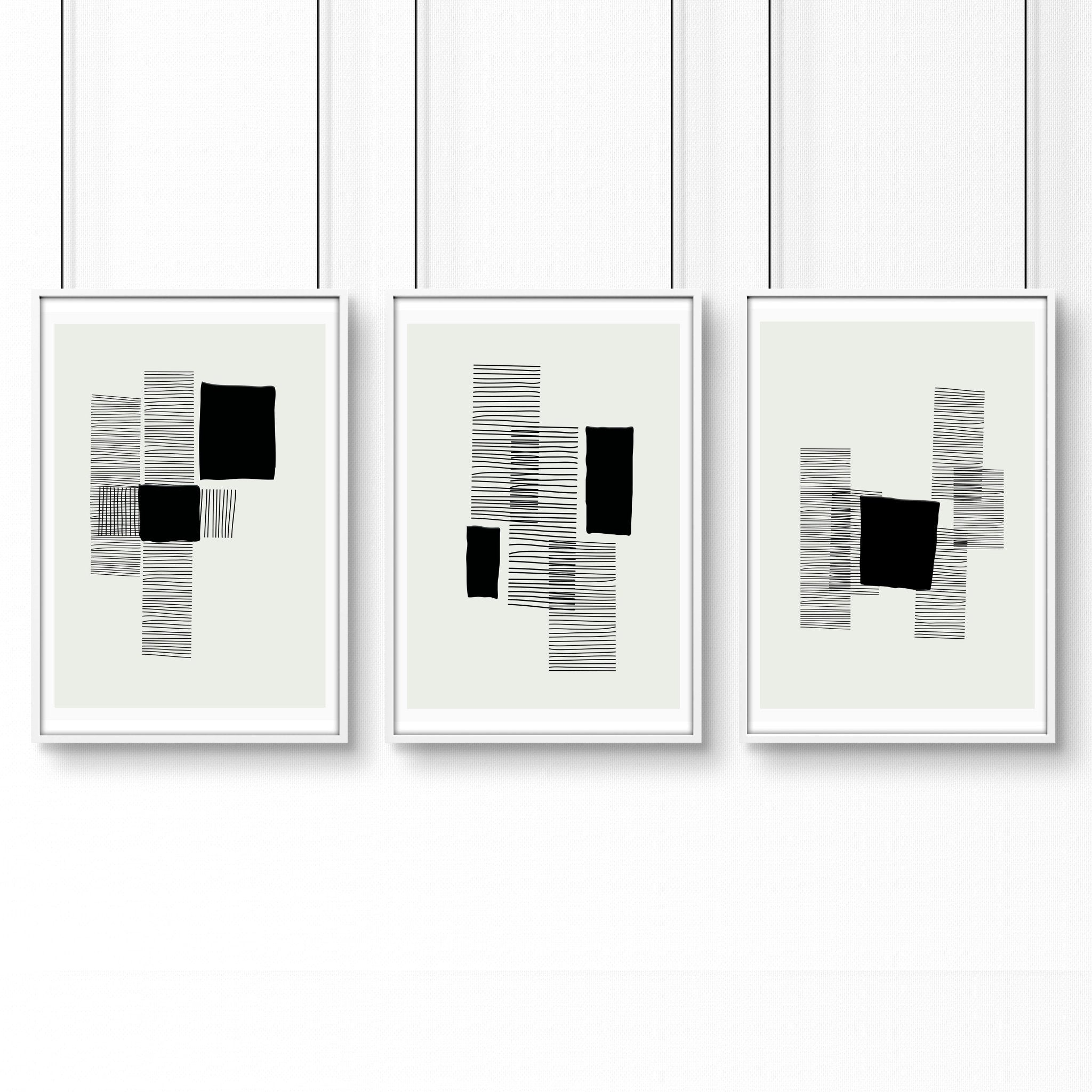 Abstract Wall Art For Bedroom | Set of 3 Abstract Wall art Prints