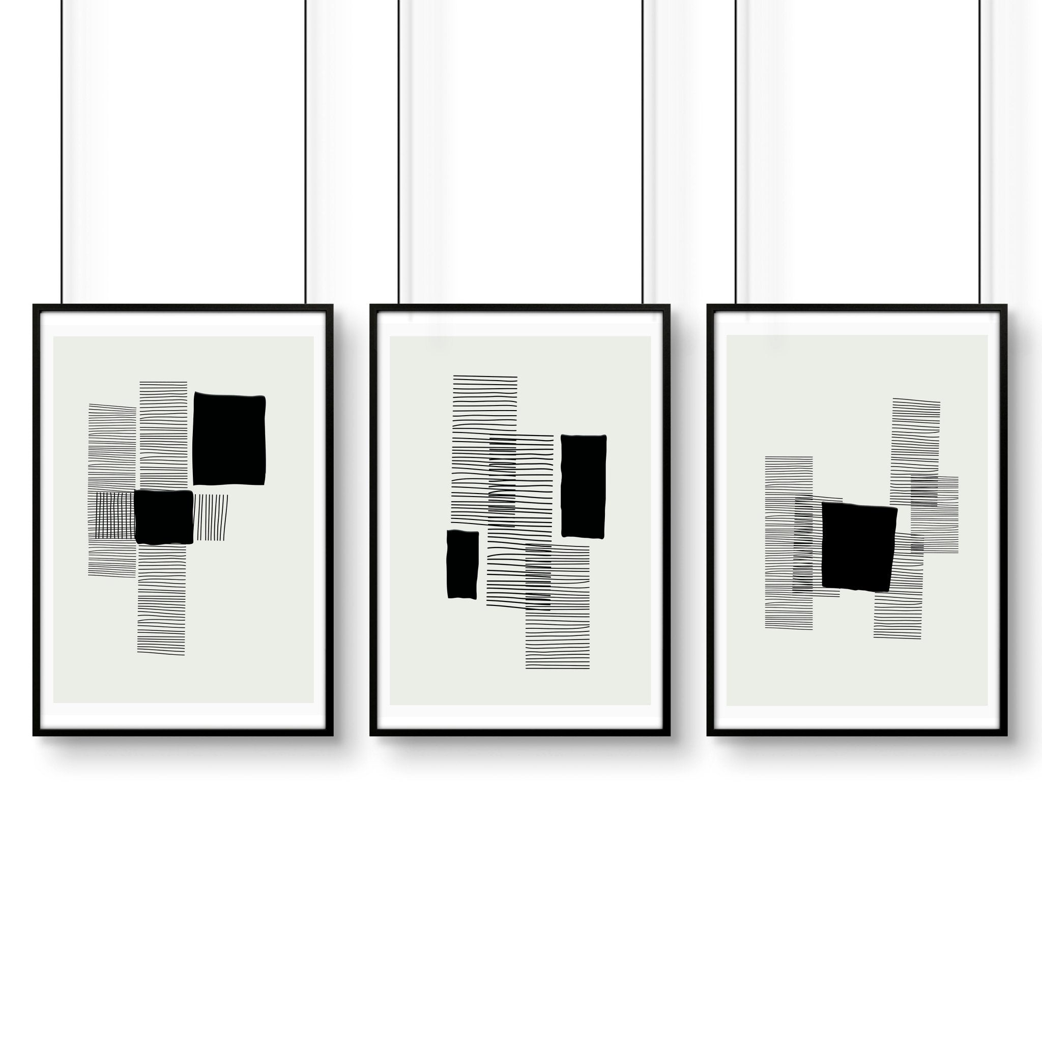 Abstract Wall Art For Bedroom | Set of 3 Abstract Wall art Prints