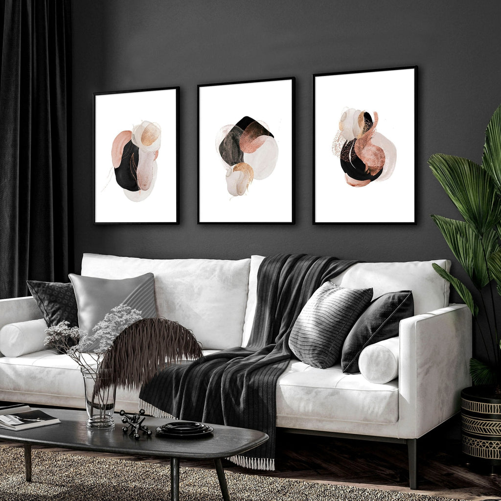 Abstract wall pictures | set of 3 wall art prints