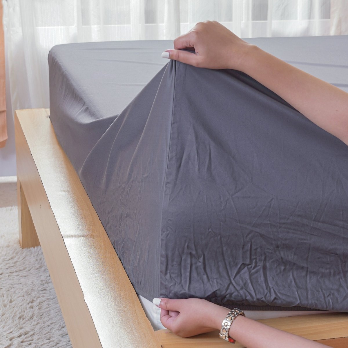Ackly Bamboo - Charcoal Fitted Sheet