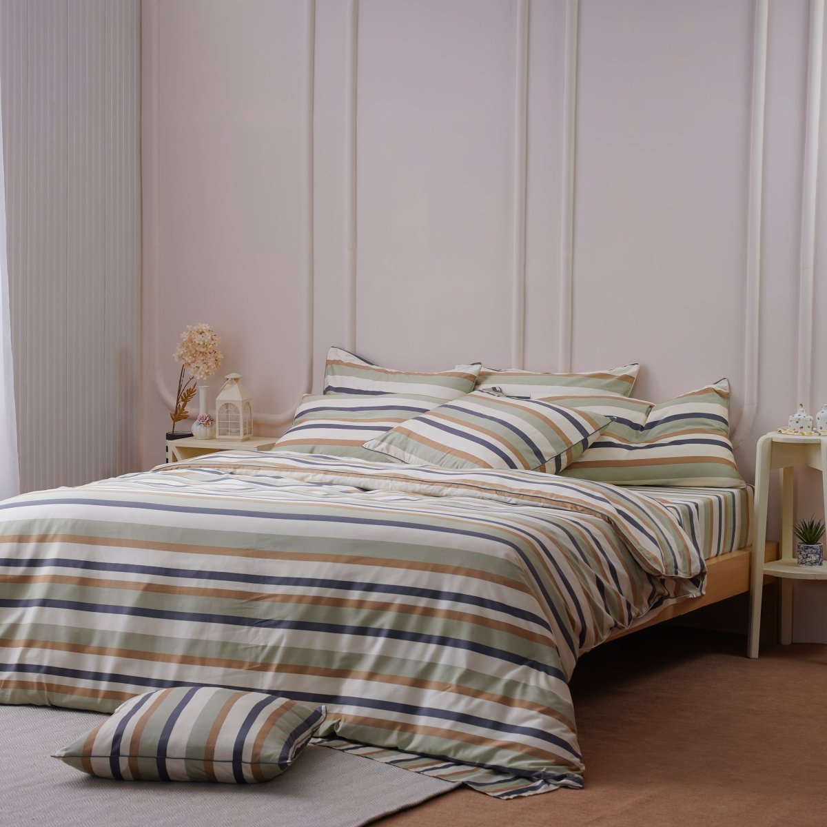 Ackly Bamboo - Harmony Stripe Duvet Cover, Fitted Sheet & Pillowcases Set