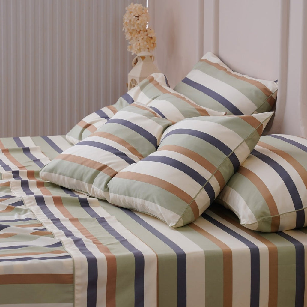 Ackly Bamboo - Harmony Stripe Duvet Cover, Fitted Sheet & Pillowcases Set