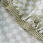 Ackly Bamboo Sage Checkered Full Bedding Set