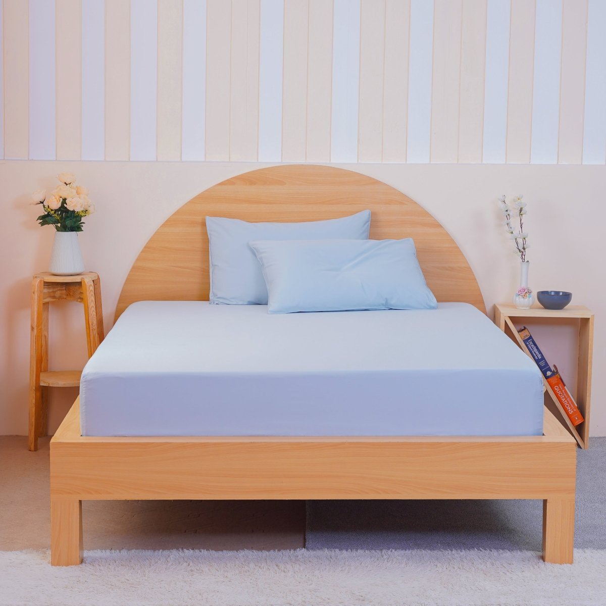 Ackly Bamboo - Sky Duvet Cover, Fitted Sheet & Pillowcases Set