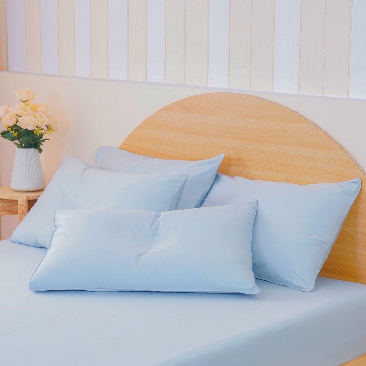 Ackly Bamboo - Sky Duvet Cover, Fitted Sheet & Pillowcases Set