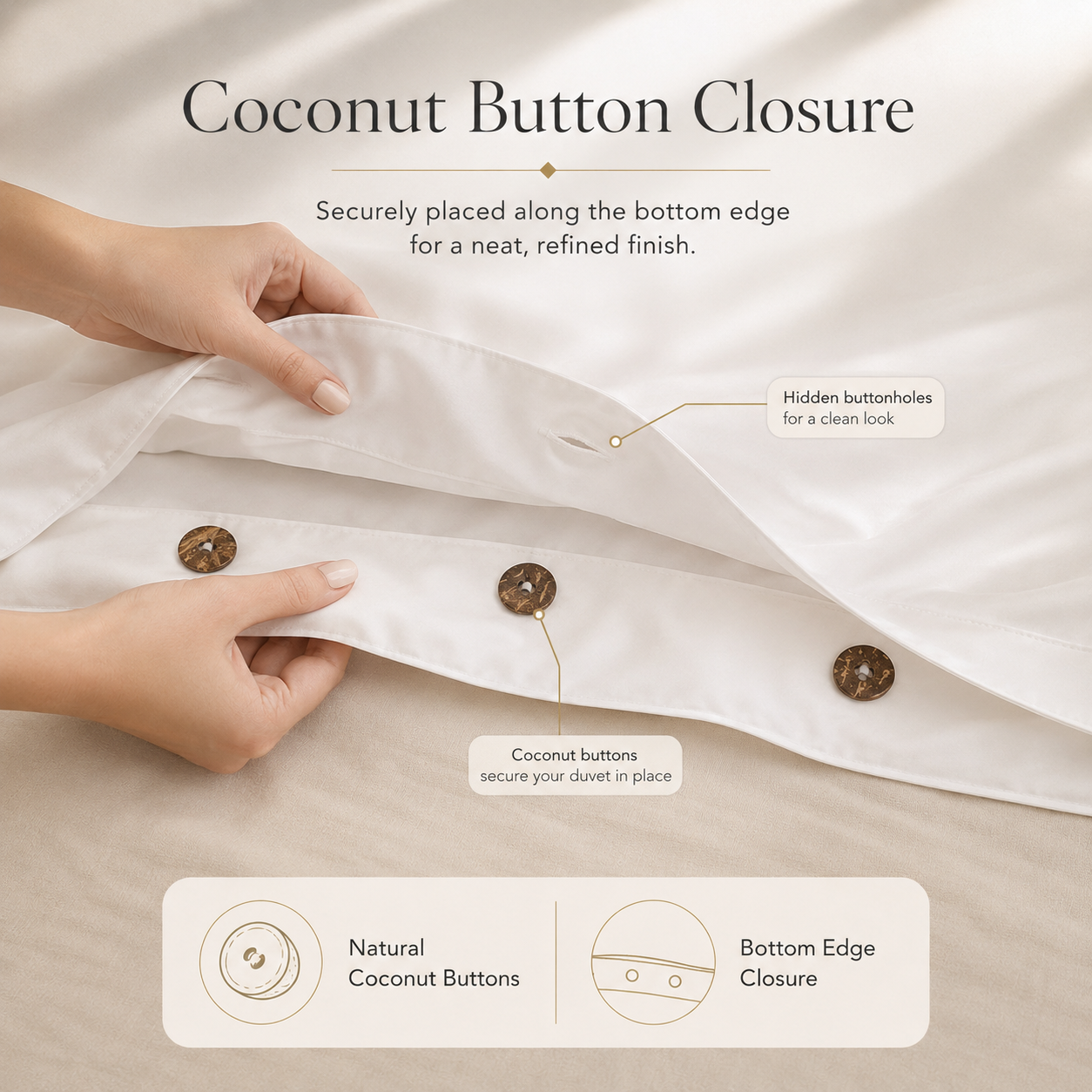 Ackly Bamboo - White Duvet Cover, Fitted Sheet & Pillowcases Set