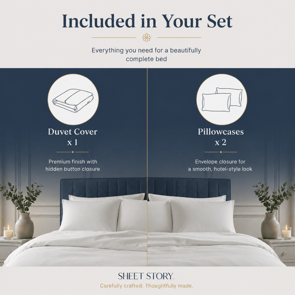 Ella Cotton White Duvet Cover Set