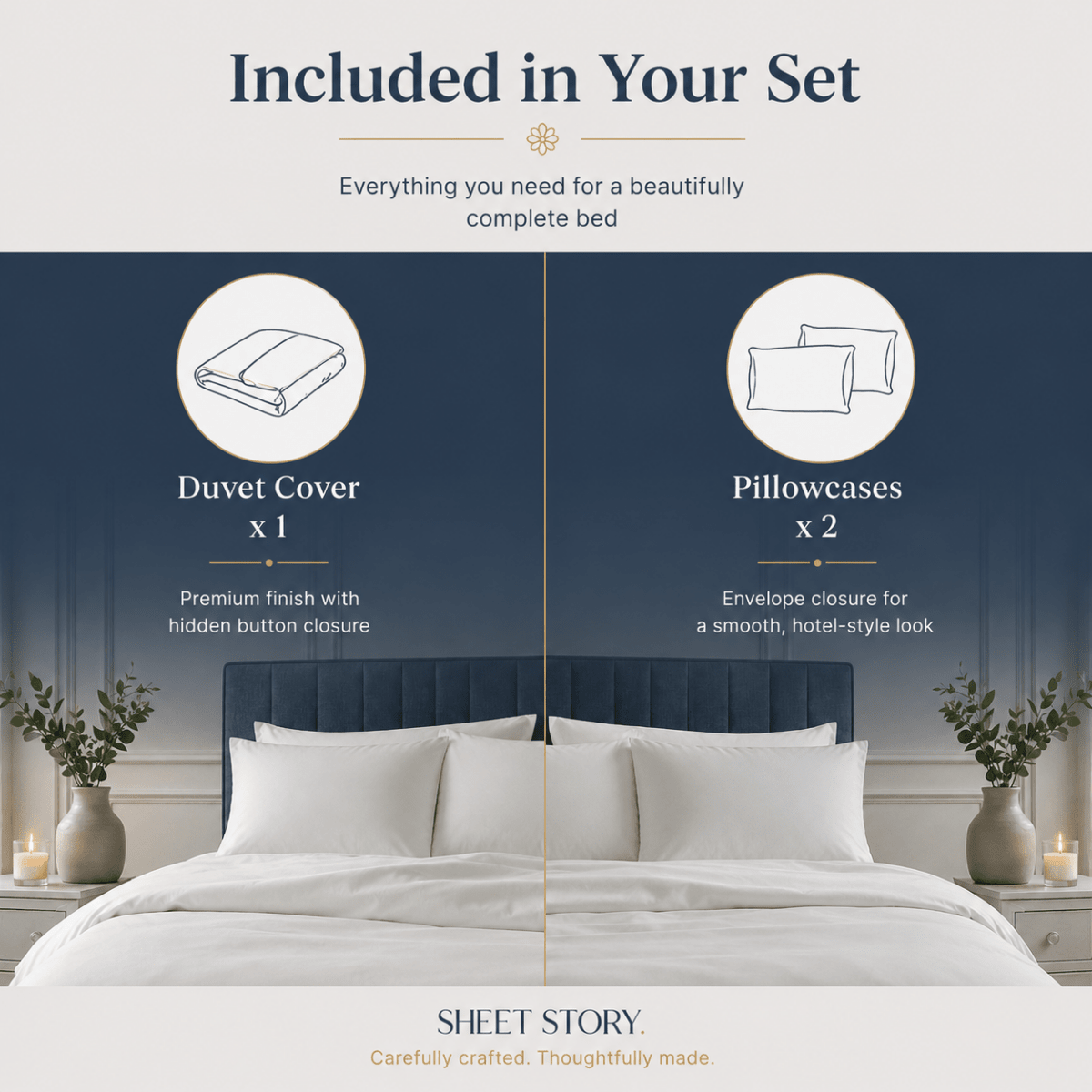 Ella Cotton White Duvet Cover Set