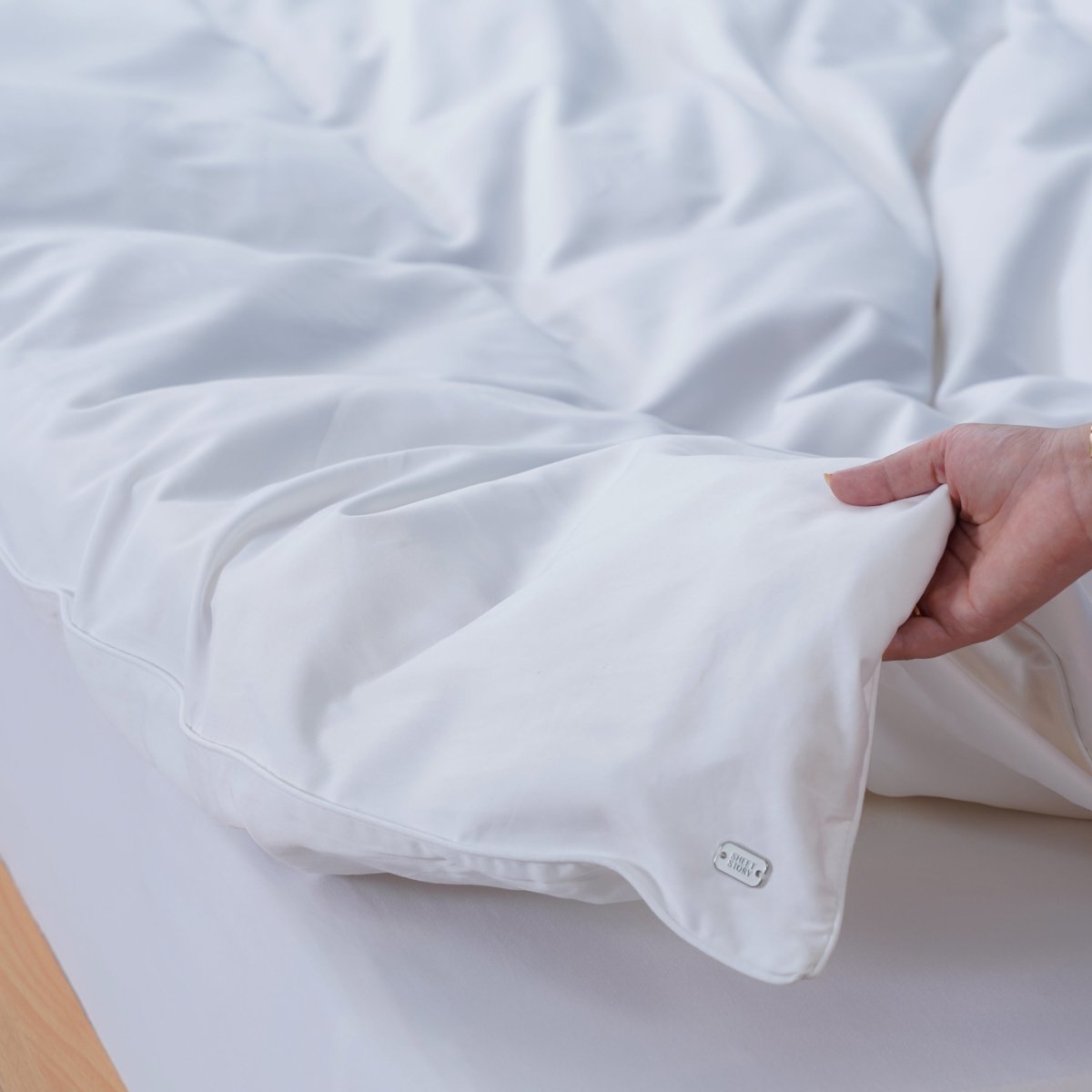 Ackly Bamboo - White Duvet Cover