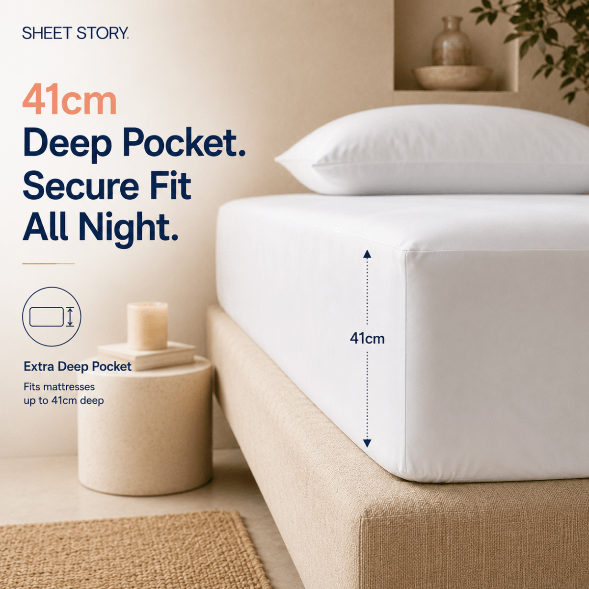 Ackly Bamboo - White Fitted Sheet