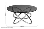 Smoked Glass Top and Silver Steel Frame Side Table | Cassy