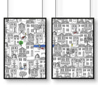 Amsterdam posters | Set of 2 travel wall art