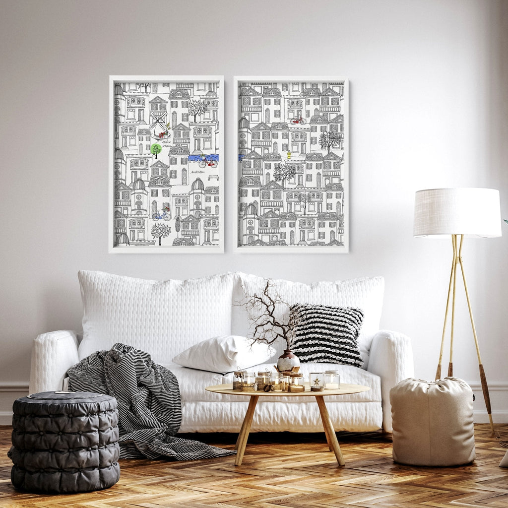 Amsterdam posters | Set of 2 travel wall art