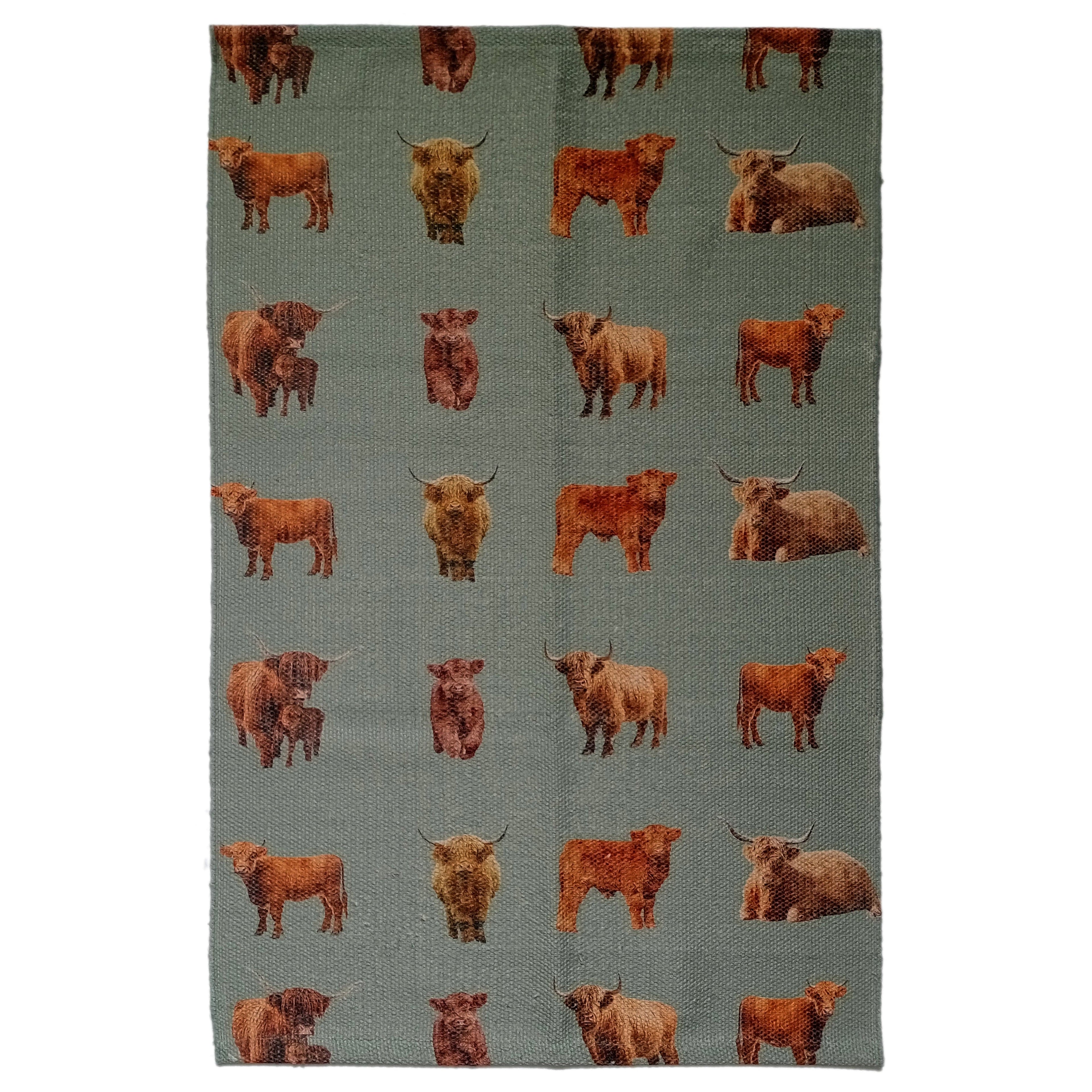 OLIVIA ROCCO Highland Cow Animal Print Non Slip Soft Durable Rug For Living Room Bedroom Hallway Office Eco Friendly Soft Pile Backing