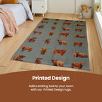 OLIVIA ROCCO Highland Cow Animal Print Non Slip Soft Durable Rug For Living Room Bedroom Hallway Office Eco Friendly Soft Pile Backing