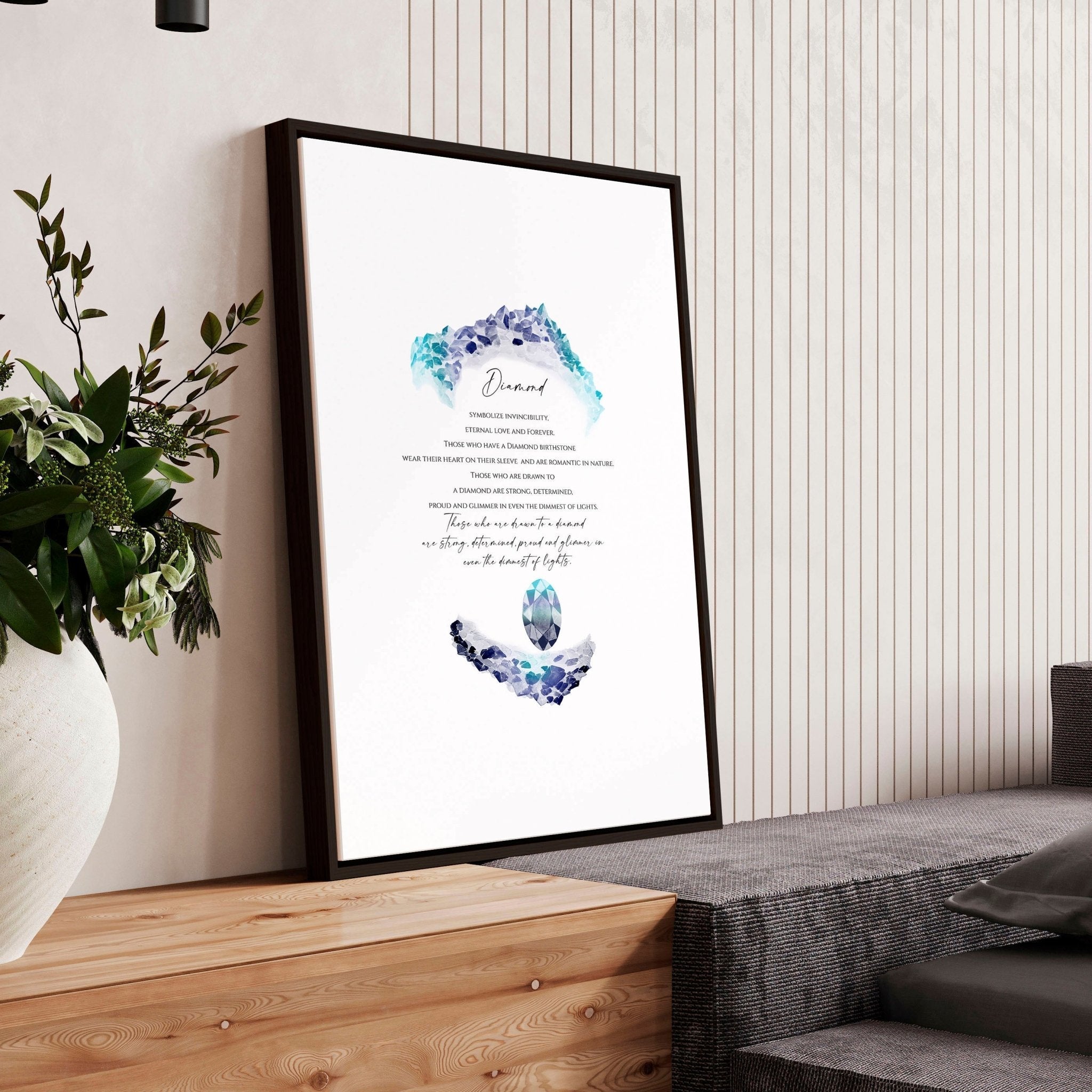April Diamond Birthstone wall art print