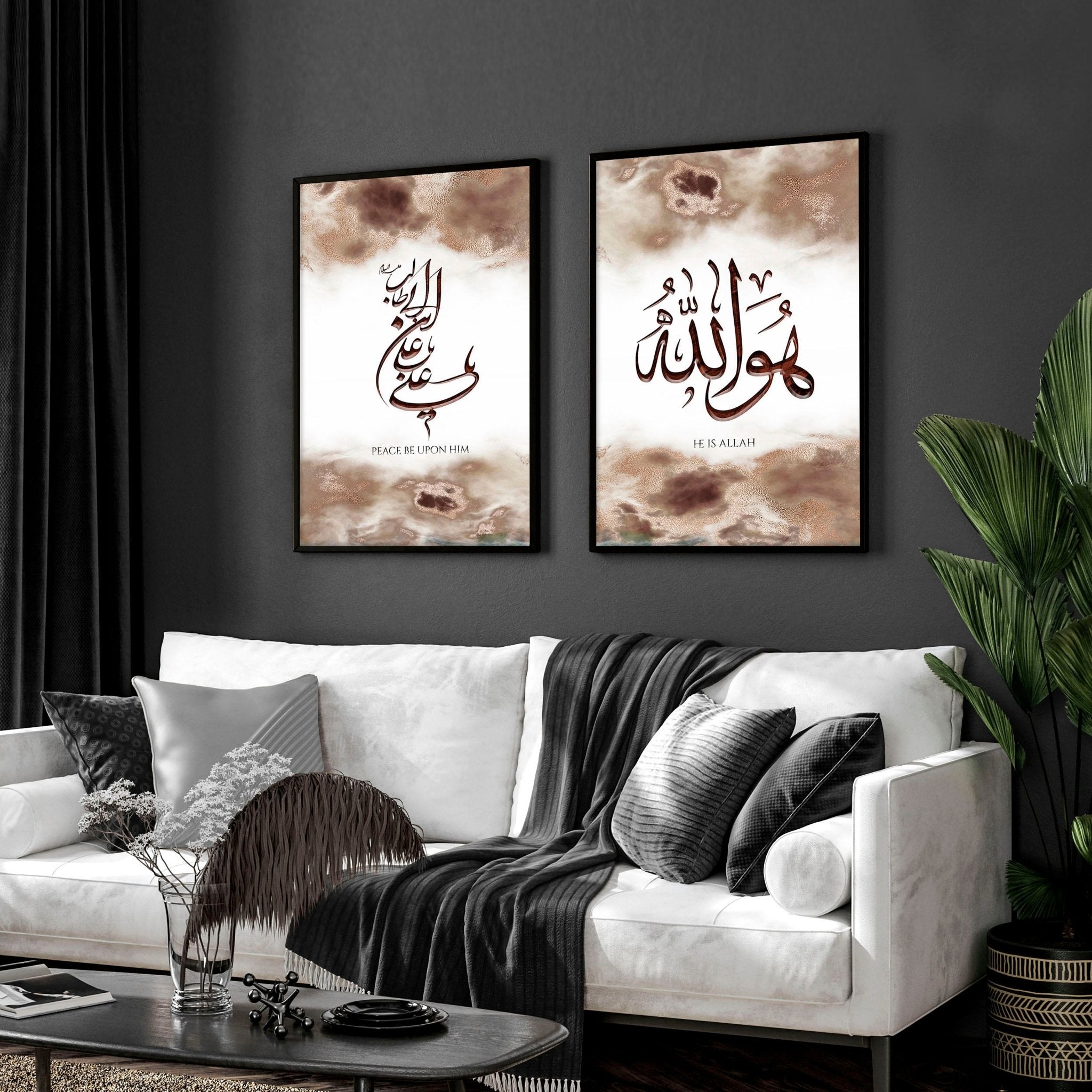 Arabic calligraphy wall art | Set of 2 wall art prints