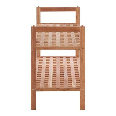 Arla 2 Tier Walnut Wood Grid Design Stackable Shoe Rack - Nest UK