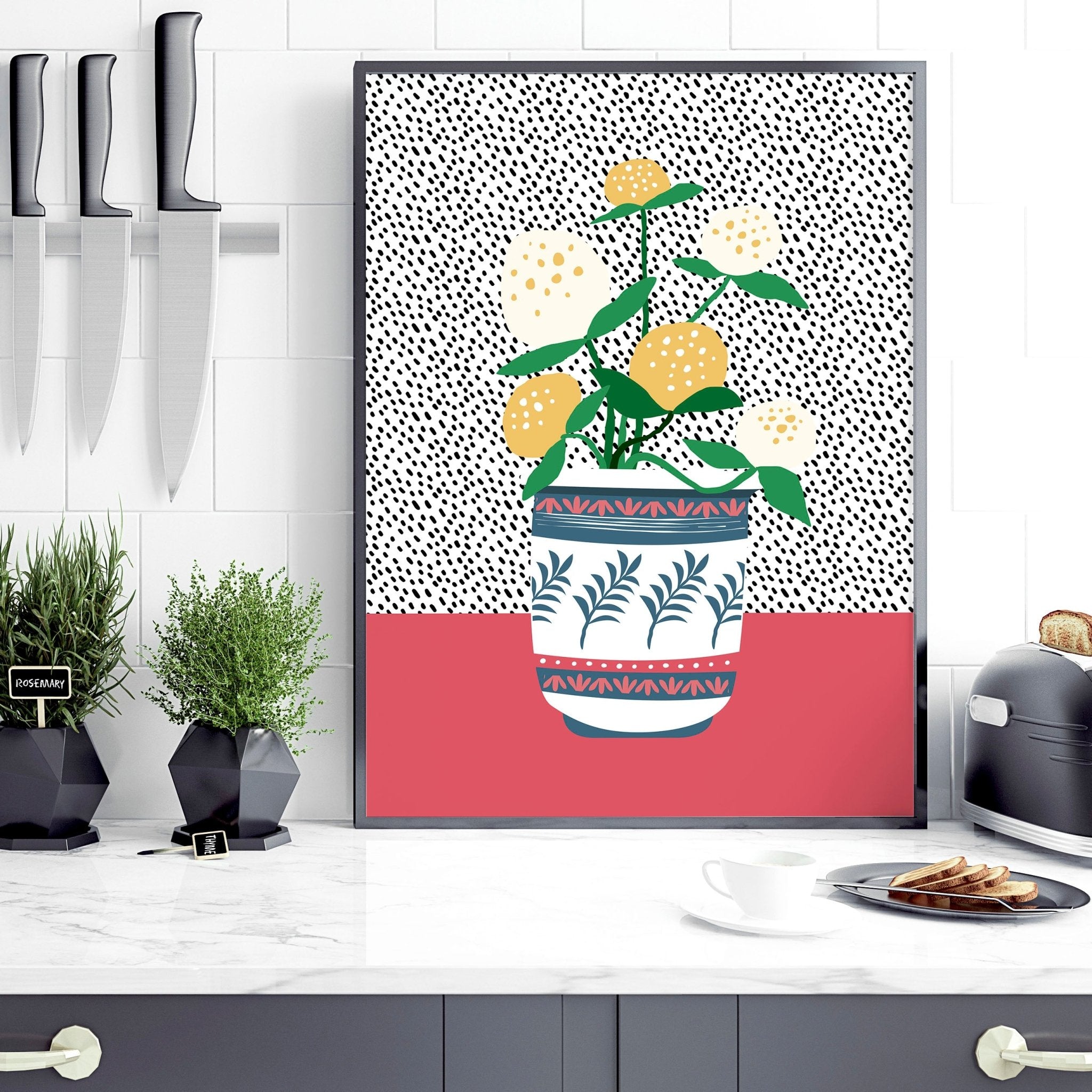 Art for kitchens | set of 2 Succulent wall art prints
