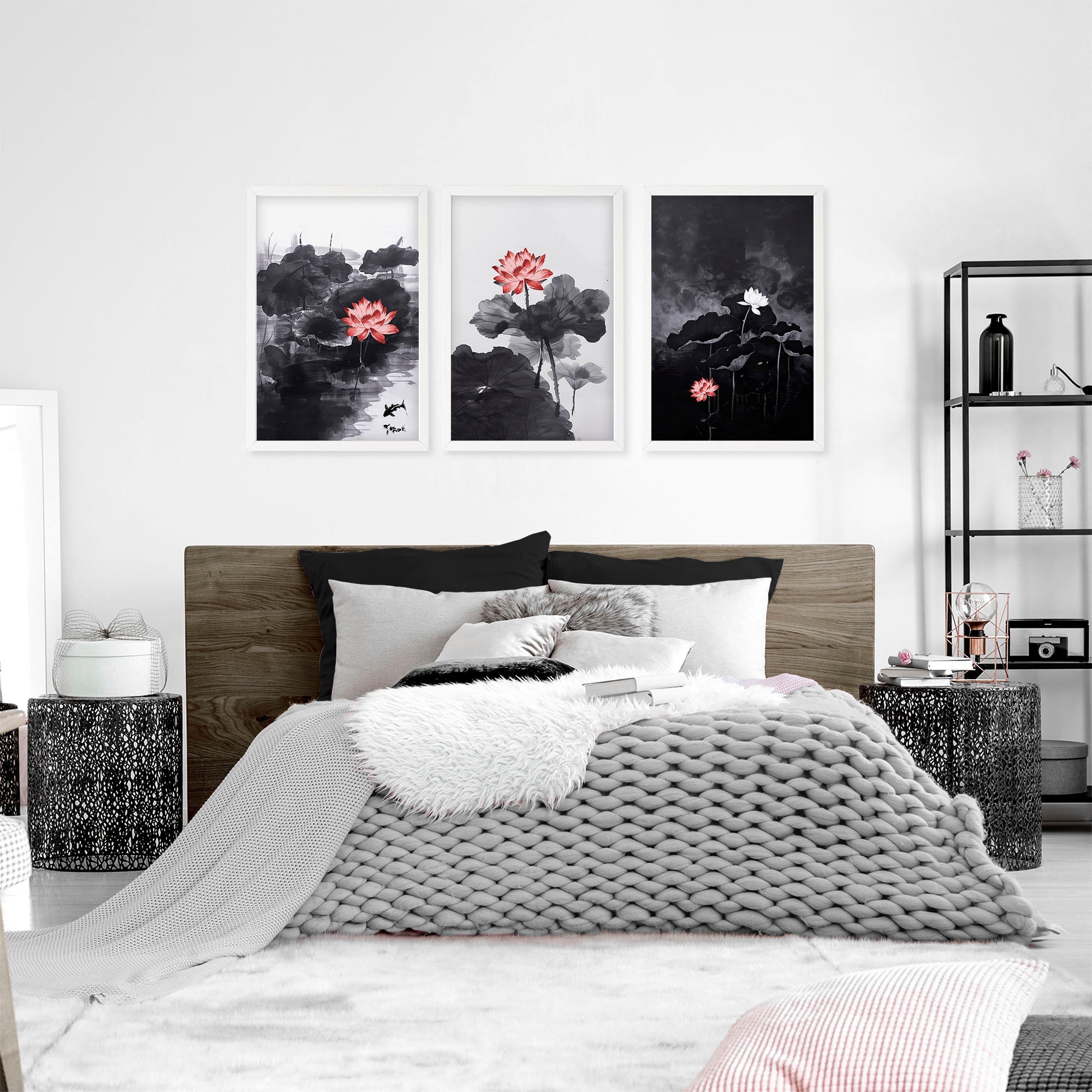 Art Modern Prints | Set of 3 Asian Inspired Wall art Prints