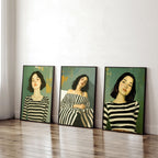 Art Print For Living Room | Set of 3 Boho Women Wall art Prints