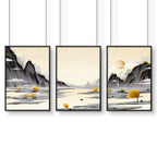 Art prints Japanese for bedroom | set of 3 wall art prints