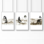 Art prints Scandinavian for bedroom | set of 3 wall art prints