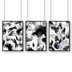Black and white wall pictures | set of 3 wall art prints
