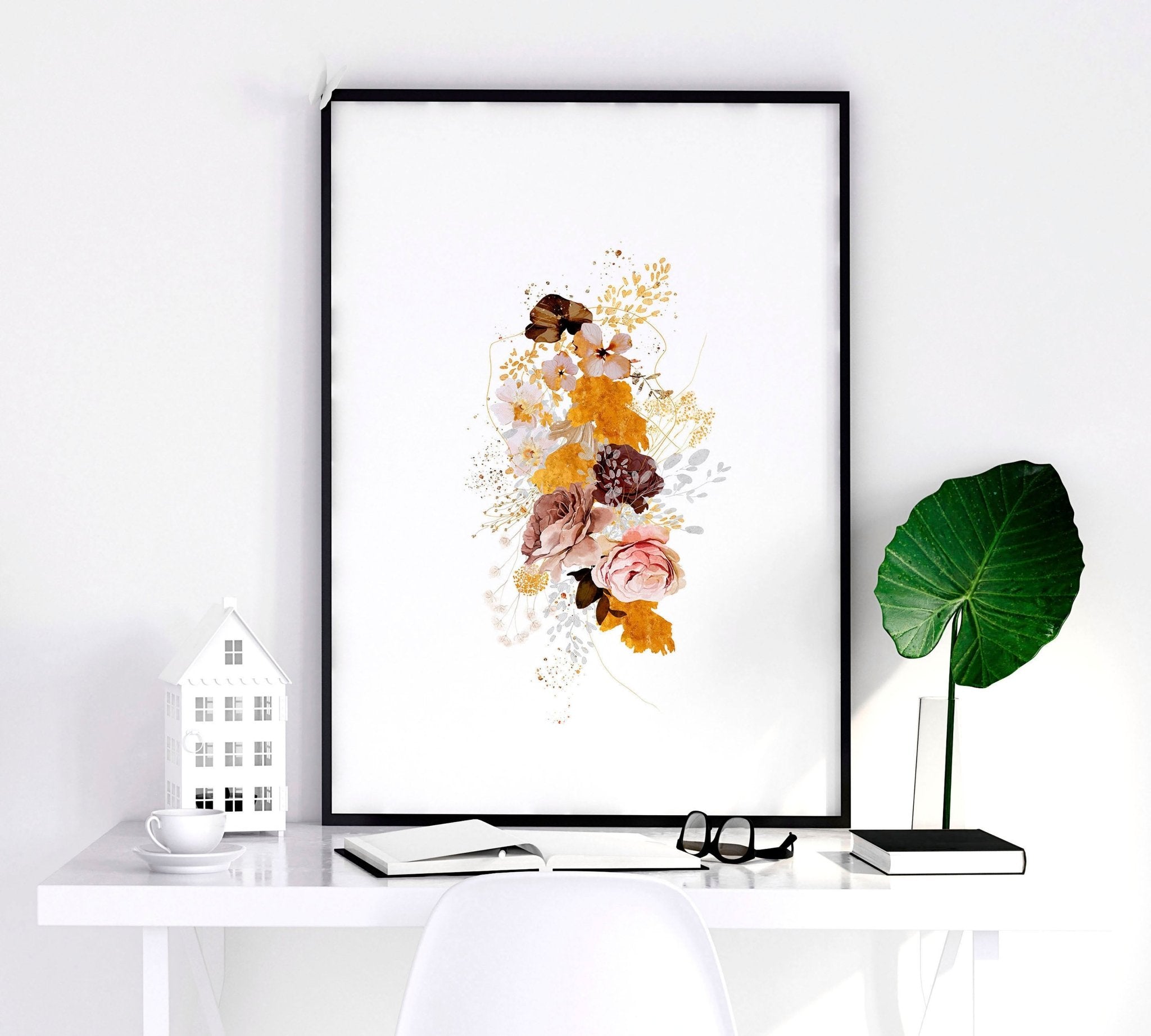 Artwork for a living room | set of 3 Shabby Chic wall art prints
