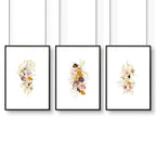 Artwork for a living room | set of 3 Shabby Chic wall art prints