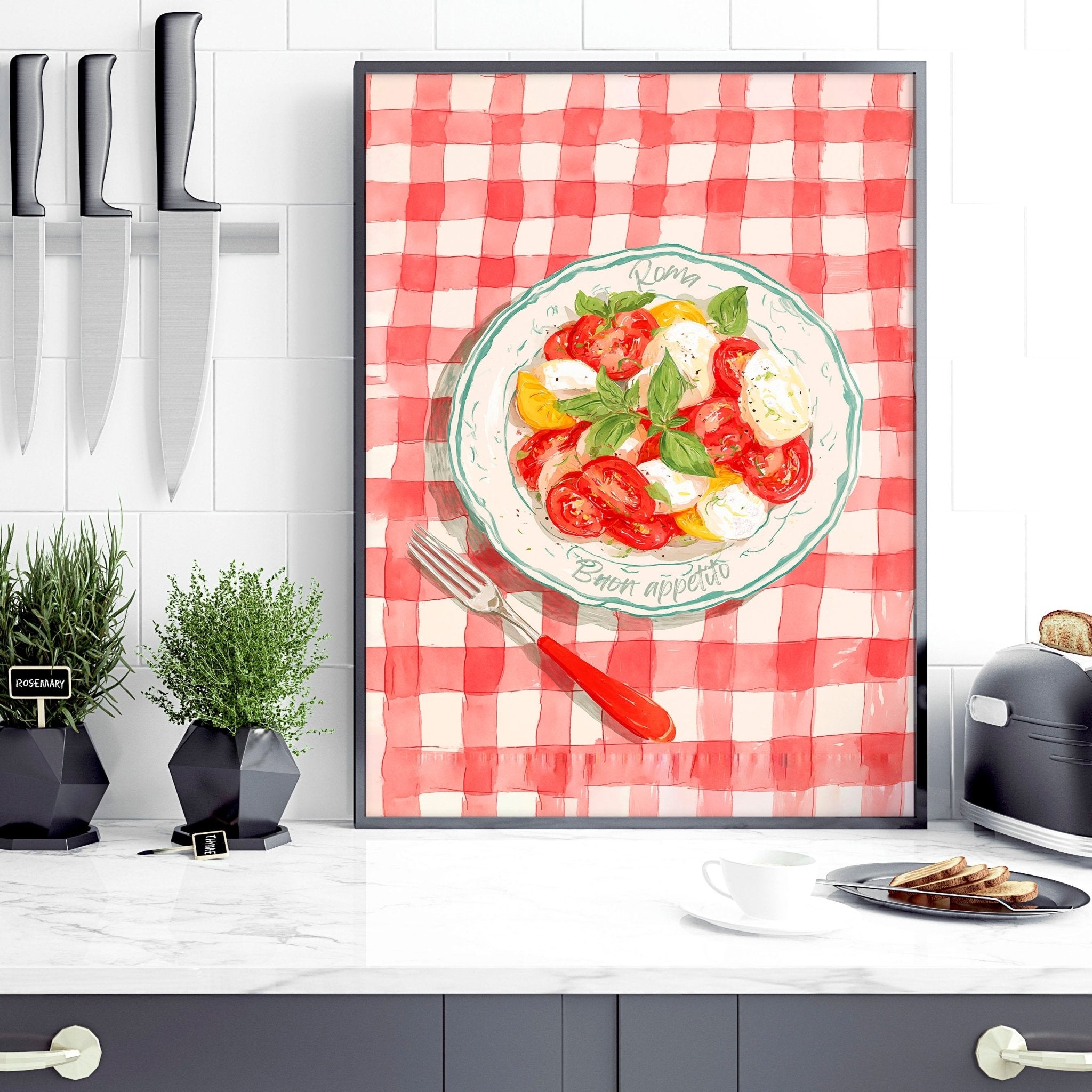 Artwork For The Kitchen Wall | Set of 3 Italian Lifestyle Wall art Prints