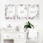 Artwork In Bathroom | Set of 3 wall art prints