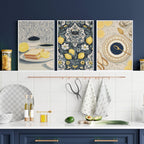 Artwork In Kitchen | Set of 3 Italian Lifestyle Wall art Prints