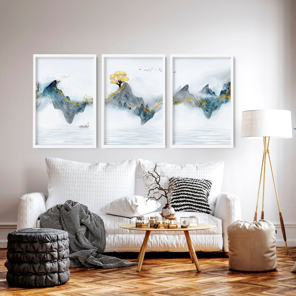 Asian artwork | set of 3 framed wall art prints