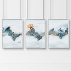 Asian artwork | set of 3 framed wall art prints