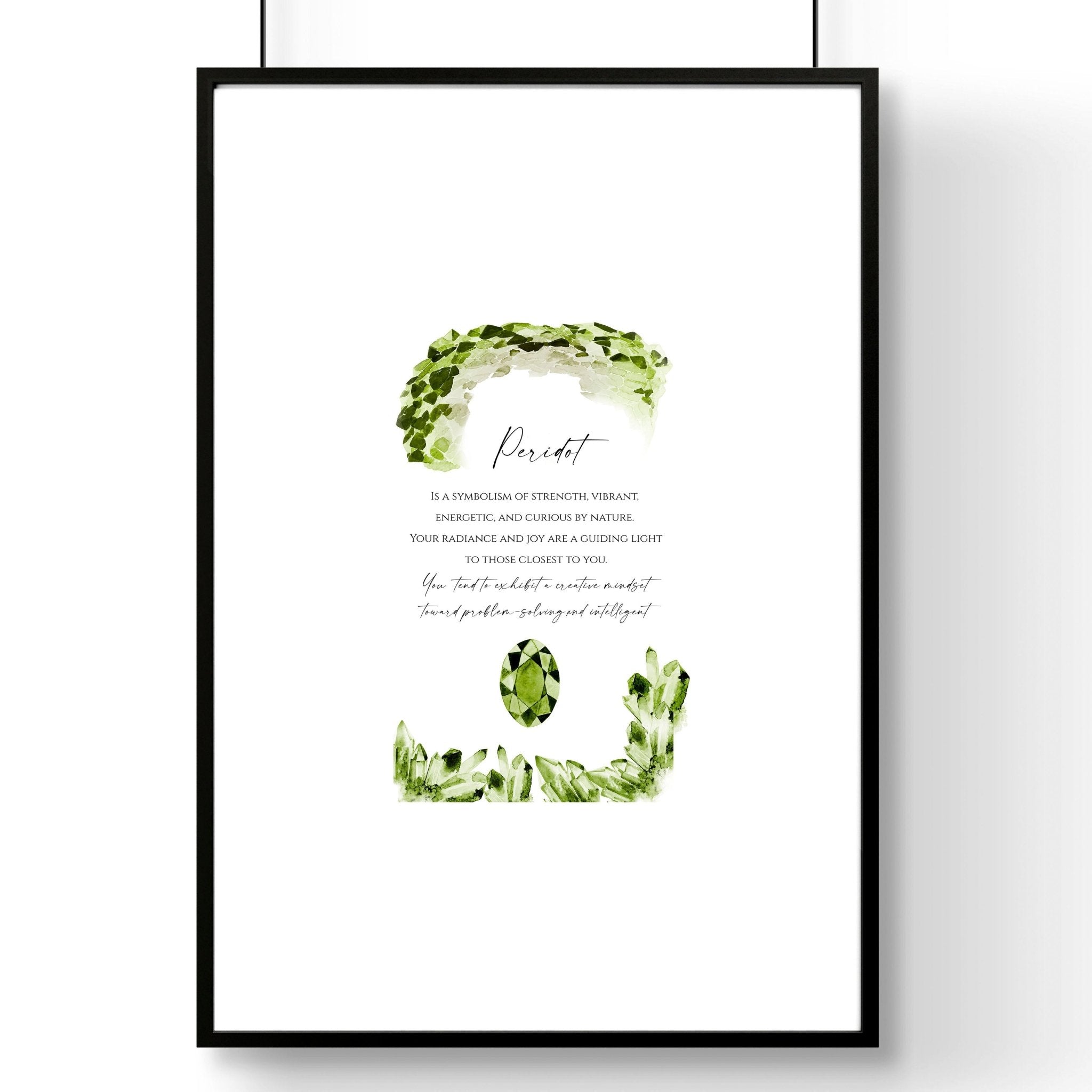 August Peridot Birthstone wall art print