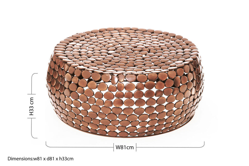 Gold Round Iron Pebble Design Coffee Table | Templar