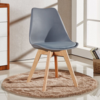 White Halo Dining Table & Set of 4 Lorenzo Jamie Tulip Dining Chairs with Padded Seat