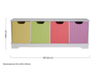 Kids White 4 Coloured Boxes Storage Unit | Isla