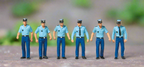 French Policeman Summer Uniform Terrarium Figure Set 10341