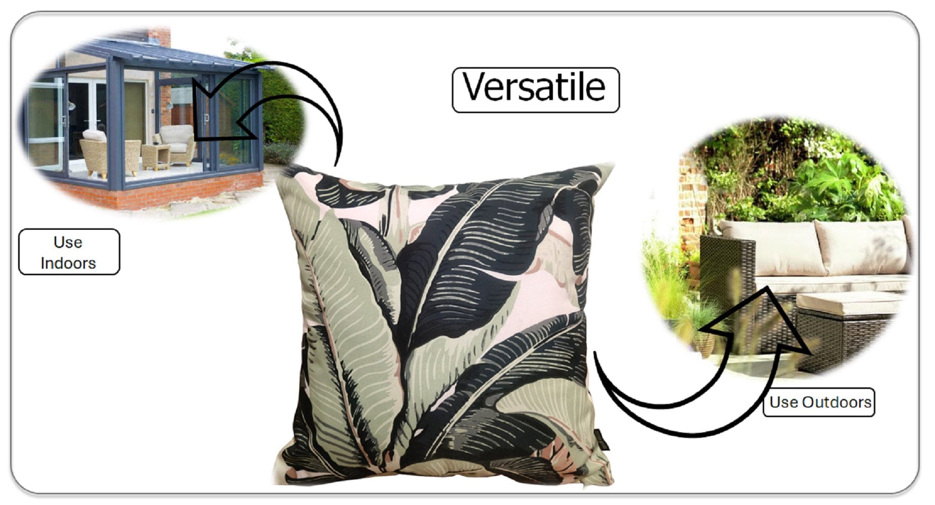 OLIVIA ROCCO Banza Waterproof Cushion Covers 43 x 43 cm Reversible Breathable Decorative Indoor Outdoor Use Patio Garden Sofa Bed Chair - Nest UK