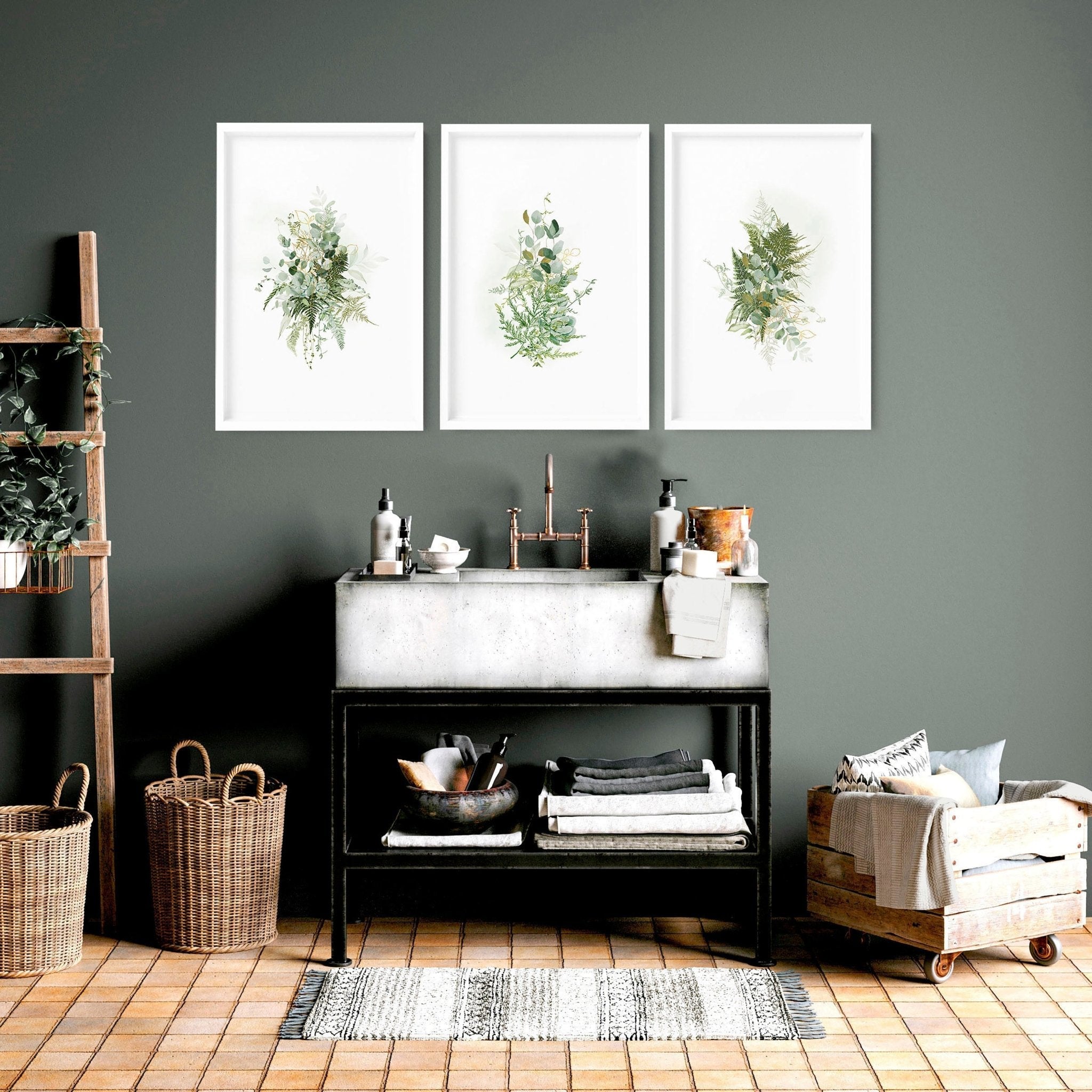 Wall art for a bathroom | Set of 3 art prints